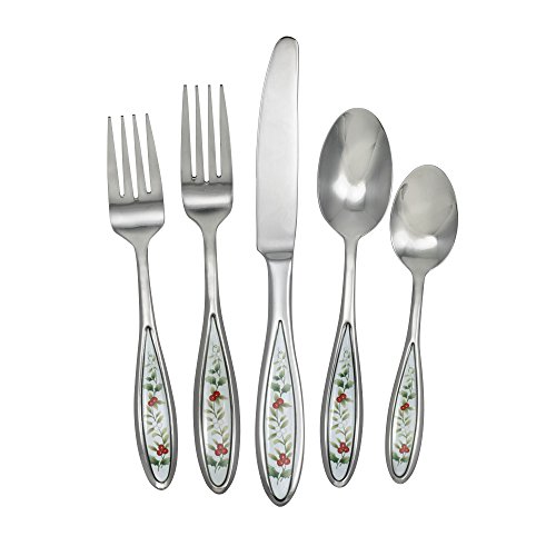 Pfaltzgraff Winterberry 20 Piece Stainless Steel Flatware Set, Service for 4