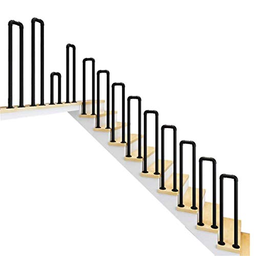 Rampe d'escalier arquée en fer forgé noir mat pour marche extérieure - 2