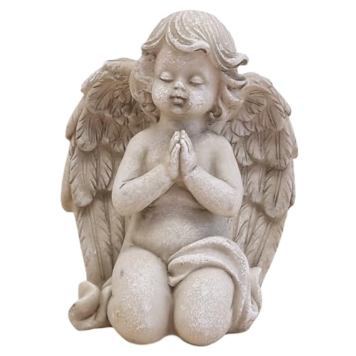 Logbuch-Verlag Grävgel sittande betande grå 9,5 x 8 x 12 cm av poly – gravdekoration för kyrkogård och minnesplats