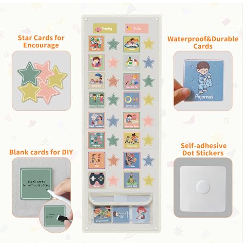 Yoink Visual Schedule for Kids with Autism - 174 Picture Cards Include Chore and Routine Chart Daily, Visual Schedule boards First and Then for home, Visual Daily Planner for Toddlers at Preschool ,White - Image 6