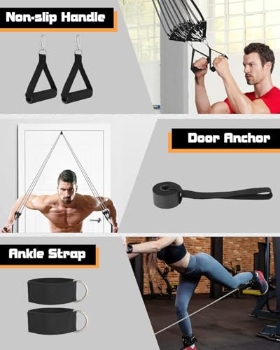 Fitense Resistance Bands Set Men 6PCS - Exercise Bands 270 LBS, Fitness Band with Handles/Door Anchor/Ankle Straps/Bag/Poster, Heavy Resistance Bands for Working Out & Shape Body at Home Gym - Image 6