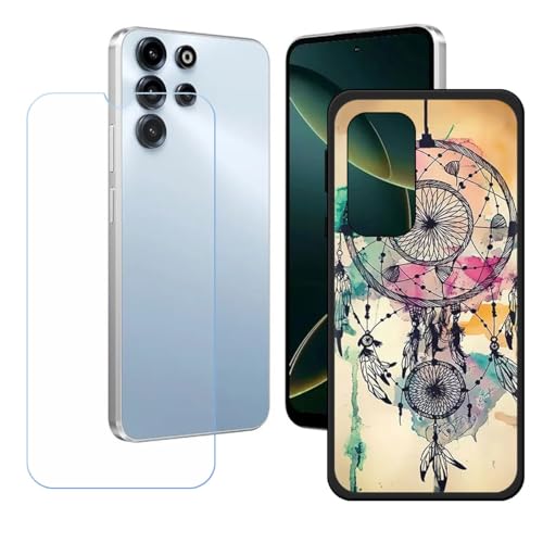LCEHTOGYE �K�p Doogee B10 Pro +�����K���X�X�N���[���v���e�N�^�[�p�P�[�X�A�K�p Doogee B10 Pro (6,63")�ƌ݊����̂���u���b�N�\�t�gTPU�V���R���Q���P�[�X�ی�J�o�[ WZ5