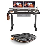 FEZIBO Electric Standing Desk with Drawer, 48 x 24 inches Splice Board | Standing Desk Mat with Anti...