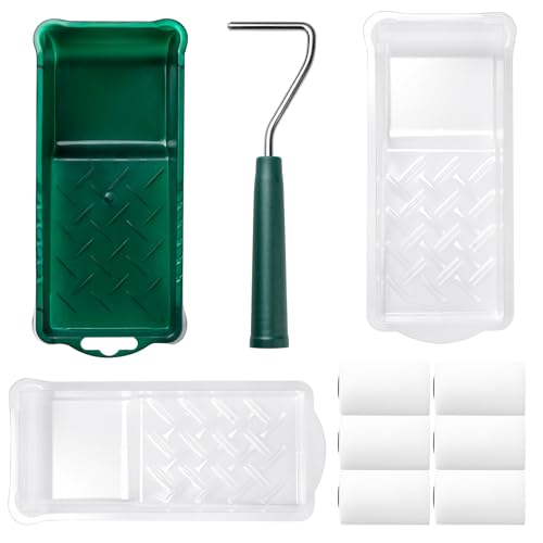 CoatPro Twools Foam Paint Roller, 2 Inch 10 Pack Small Paint Roller Kit with High-Density Foam Paint Roller, Paint Tray, Paint Tray Liner, Roller Frame, Mini Paint Roller for Painting Corners