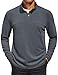COOFANDY Men's Long Sleeve 1/4 Zip Sweatshirt Fashion Zipper Polo Sweater Pullover Mock Neck Shirts Deep Grey