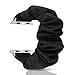 Scrunchie Elastic Wrist Bracelet for Apple Watch Band 38mm/40mm, Fancy Elastic Hair Wristbands Replacement for iWatch Series 5/4/3/2/1 Women Girls (Black with Series 5/4 Clear Case, 38mm/40mm)