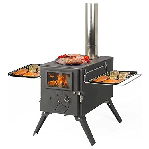 Utomhustält campingspis, bärbar vedeldad kamin för tält, värmebrännare kamin för tält, vindskydd, uppvärmning och matlagning