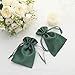 TABLECLOTHSFACTORY 12PCS Hunter Emerald Green Satin Gift Bag Drawstring Pouch Wedding Favors Bridal Shower Candy Jewelry Bags - 4