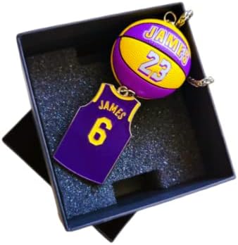 Car Rear View Mirror Accessories Basketball Hanging Decorations James Basketball Jersey Pendant Basketball Gifts for Men Cute Car Interior Accessories (Purple) image 5