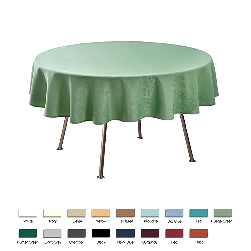 maxmill Jacquard Round Table Cloth Swirl Design Waterproof Antiwrinkle Heavy Weight Soft Tablecloths for Circular Table Cover and Kitchen Dinning Tabletop Round 70 Inch Sage Green by maxmill - Image 3