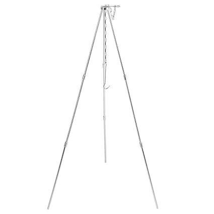 Cooking Tripod, Camping Tripod Practical Hard Alumina Detachable for Picnics for Campfires for Camping for BBQ