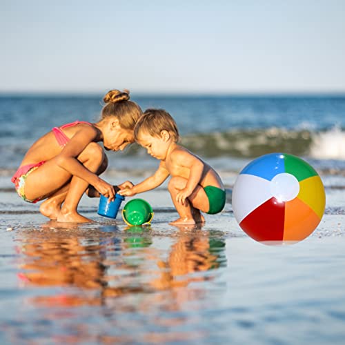 FAMILIO 6 pieces Color Inflatable Beach Balls RHYII-Color Beach Toys ...