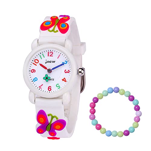 MUXIJIA Kinder Uhren für Mädchen ab 3-10 Jahre, Analog Quarz Armbanduhr Cute 3D Cartoon Kinderuhr Silikon Armband Mädchenuhr (+Bunte Mädchen Perlen Armbänder) Cover