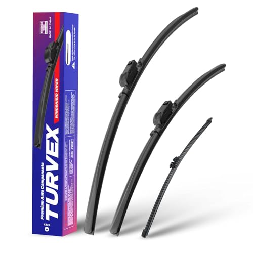 TURVEX Wiper Blades for BMW X3 G01 2018 to May.2024 / iX3 G08 SUV 2021 to 2024, Complete Front Window Wiper and Rear Wiper Set, 26 20 12 Windscreen Wipers Blade Set -Quiet & Easy Installation (2+1)