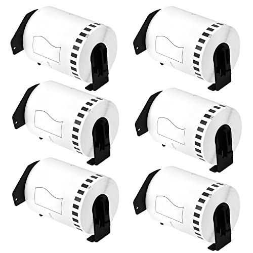 Brother DK-2243�p 6���[�� �A�����y�[�p�[�e�[�v �����p 4�C���` x 100�t�B�[�g 101mm x 30.4m ���n�ɍ� Brother QL���x���v�����^�[���x���A�z�����x���A�o�[�R�[�h���x���ɑΉ�