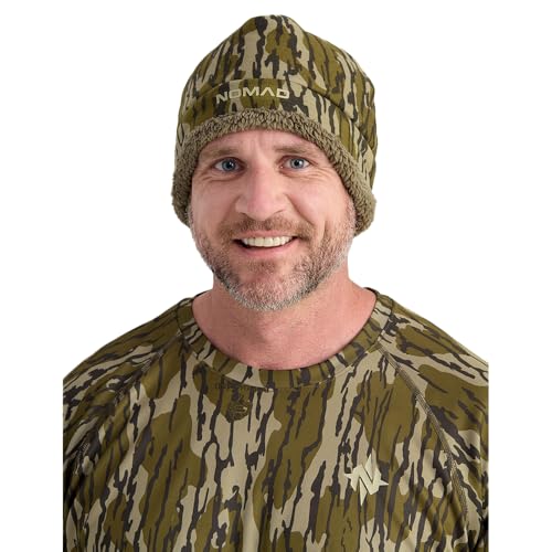 Nomad Mens Harvester VX3 Beanie Hat Insulated Quiet Comfortable Hunting Headwear Mossy Oak Bottomland Camo One Size