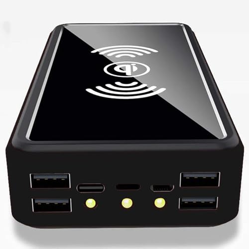 Cargador solar inalámbrico de 100000 mAh, batería externa para camping, con panel solar, cargador portátil, carga rápida de 5 V/2,1 A, entrada/salida, linternas LED, indicador LED, Bla