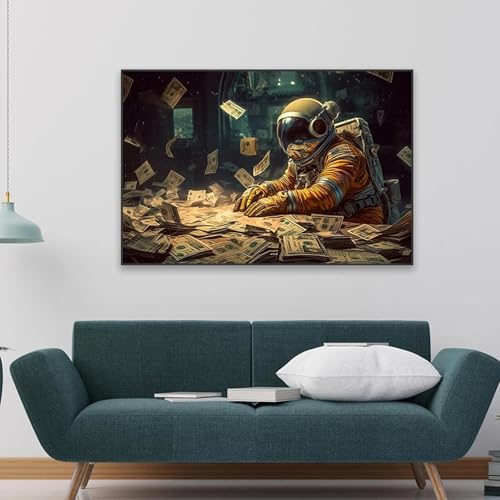 Décoration moderne de bureau avec affiche astronaute sur toile premium
