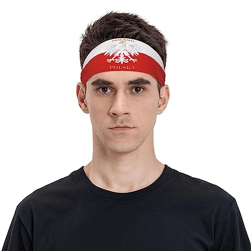 errtavt Polish Flag Poland Polska Men Sports Sweatbands Women Elastic Sweat Band Sports Headband for Athletic Cycling Running