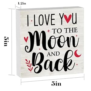 I Love You to the Moon And Back Valentines Decorations for the Home Valentine Theme Decor Valentine Day Gifts for Him Her Valentines Day Table Decor 5 x 5 inches I Love You to the Moon And Back Valentines Decorations for the Home Valentine Theme Decor Valentine Day Gifts for Him Her Valentines Day Table Decor 5 x 5 inches