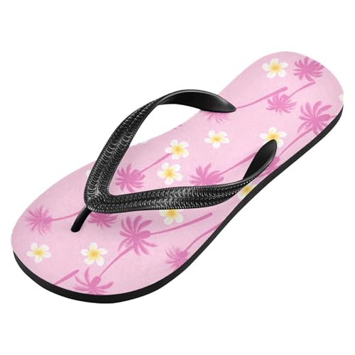 Burbuja Tropical Flowers Palm Trees Flip Flops for Women Men, Soft Thong Sandals Rubber Slippers for Pool Beach Essentials2