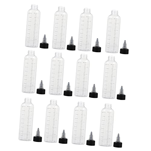 FOMIYES 12個 透明 先のとがった口 ボトル スポイト ボトル ローション 美容師 漏れ防止 計量 スポイト 保管 食品 詰め替え 先のとがった サイズ ノズル ペット 素材