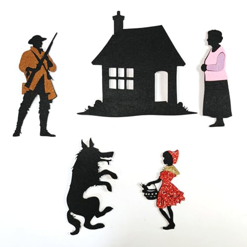 image for Generic Shadow Puppet Theater Glitter Felt Classic Fairy Tale Silhouet
