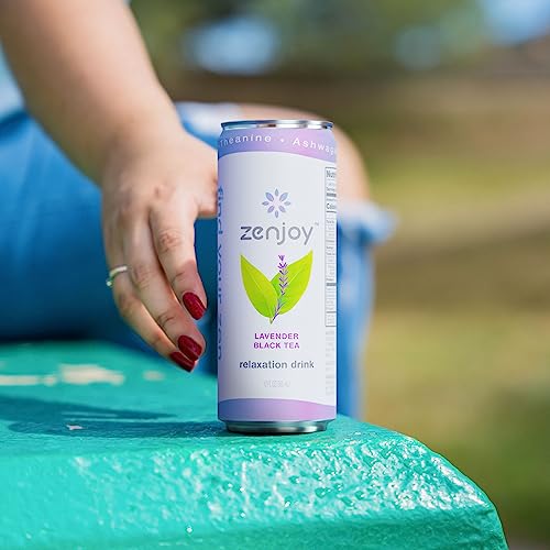 Zenjoy Relaxation Drink, Calming Green Tea & Black Tea, Non Alcoholic, Ashwagandha & Lemon Balm for Anxiety Relief, L - Theanine for Focus (12 Pack) (Lavender) - Image 5