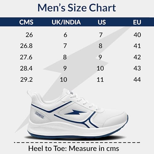 Image of BRUTON BlueBlaze EVA Lite Running Shoes Breathable Mesh Lace-Up Sports Shoes for Men- White