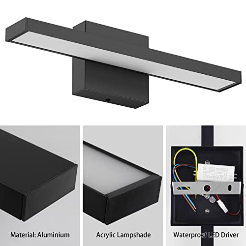 Lampe de miroir LED salle de bain Klighten 40cm 12W noir chaud - 5