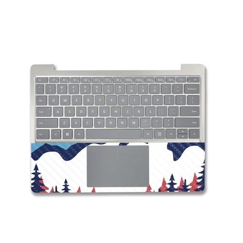 Image of MightySkins Carbon Fiber Skin Compatible with Microsoft Surface Laptop Go 3 (2023) Full Wrap Kit - Winter Scape | Protective, Durable Textured Carbon Fiber Finish | Made in The USA