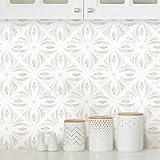 Aniboo Modern Geometric Peel and Stick Wallpaper Boho Contact Paper Neutral Self Adhesive Removable Wallpaper for Kitchen Bedroom Bathroom Waterproof Contact Paper for Cabinets Shelves 78.7inL17.3inW