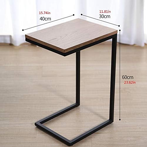 Telephone Table, C-Shaped Sofa Side Table,Nightstand,Living Room Telephone Tables,Coffee Laptop (Color:Wood,Size:15.7411.8123.62in)