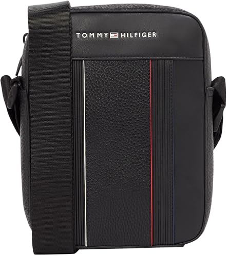 Tommy Hilfiger Bolso bandolera Hombre Foundation Mini Reporter elegante, Negro (Black), Talla Única