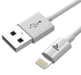 RAMPOW Cavo Lightning a USB [Certificato Apple MFi] Caricatore Cavo iPhone Compatibile con Apple iPhone 12/11/X/XS/XS Max/XR/8/8 Plus/7/7 Plus/6s/6s Plus/6/6 Plus/5, iPad, iPod - Bianco 1M