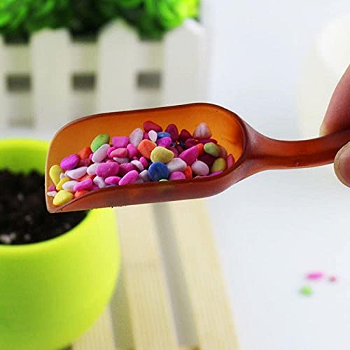 10 piezas mini palas de jardinería plástico color marrón miniatura 7