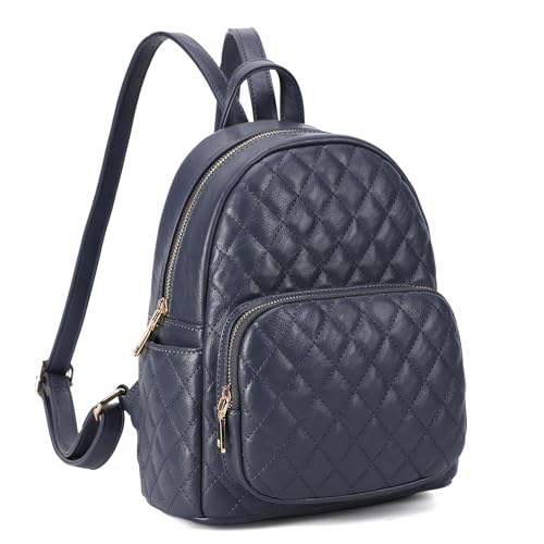 Image of Quilted Small Backpack for Women PU Leather Casual Handbag Daypack Purse | Stylish Quilted Design, water-resistant premium PU leather, matches all daily outfits, lightweight for everyday carry