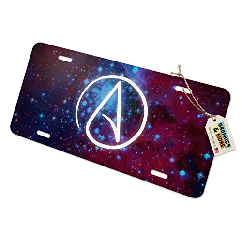 GRAPHICS & MORE Atheist Atheism Symbol in Space Novelty Metal Vanity Tag License Plate