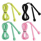 KYSUN 4er Pack Springseil, verstellbares Springseil Speed Rope, Fitness Speed Rope für Kinder Teenager Erwachsene, 4 Farben - 2,8m