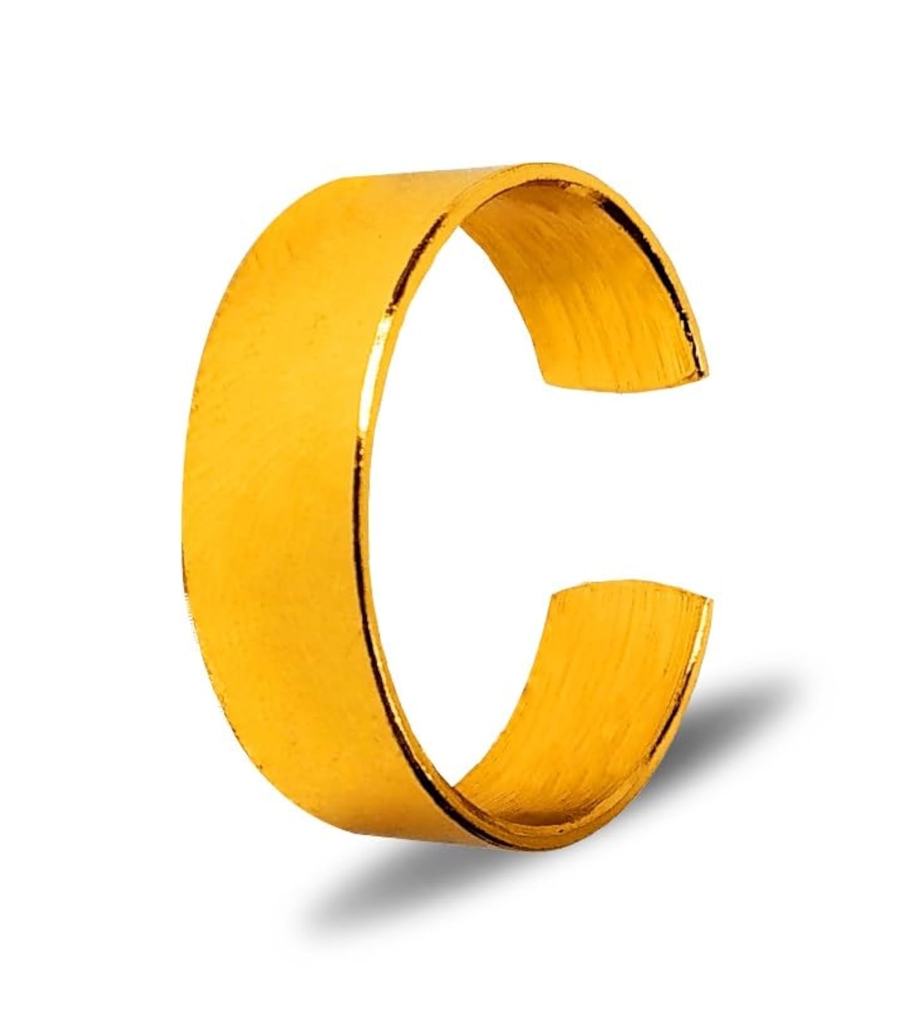 Unisex Stylish Golden Stainless Steel Adjustable Open-Cuff Ring