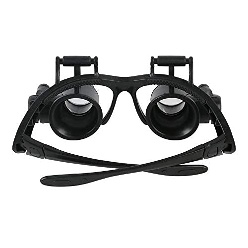 Lupa de reparación montada en la Cabeza, Diadema con luz LED, Gafas, Lupa de 2,5X, 4X, 6X, 8X, 10X, 15X, 20X y 25X, Lente óptica, Lupa de Vidrio para relojero y joyería.