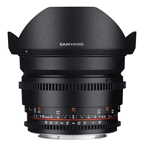 Samyang 16mm T2.2 VDSLR II objectif noir à grande ouverture lumineuse