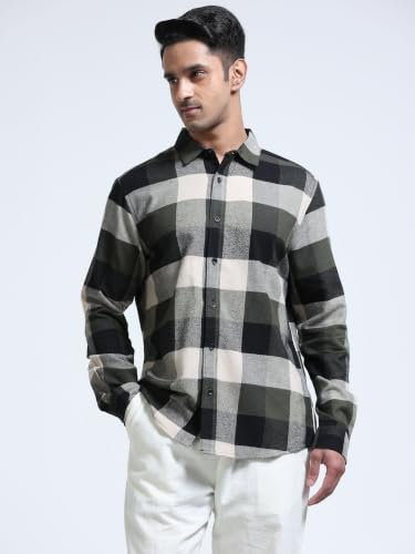 Image of StitchX Men's Brushed Cotton Buffalo Checkered Shirt-S-2XL