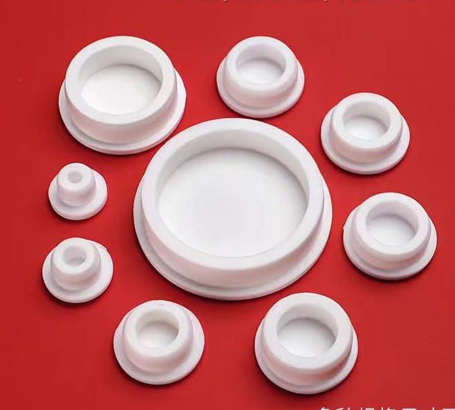 Rubber Pipe Cover,6Pcs White Silicon Seal Stopper Dia 2.5mm to 60.6mm Rubber Pipe Cover Temperature T Plug Plastic Hole Caps Stopper Tap Bung(58.6mm)