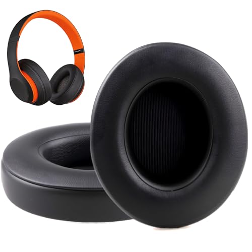 Coussinets de rechange pour Beats Studio 3 Studio 2 Filaire/sans fil avec mousse à mémoire de forme en cuir protéiné souple haute densité Isolation...