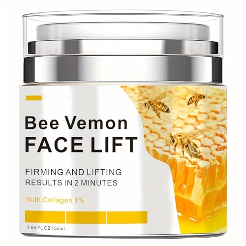 Krmspe Bee Venom Cream, Bee Venom Face Lift Cream for Firming Moisturizing Lifting & Recovery, Anti-Aging Moisturizer with Collagen for All Skin Type 1.85 FL.OZ