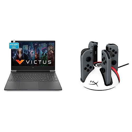Image of HP Victus Gaming 12th Gen Intel Core i5 12450H Processor 15.6 inch(39.6 cm) FHD Gaming Laptop & HyperX ChargePlay Quad 2 Nintendo Switch Controller Charger
