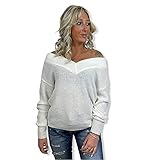 pullover glitzer locker geschnittener Damen Pullover mit langen Armen