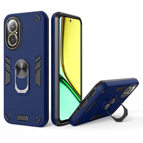 Image of amazon basics Kickstand Mobile Cover (360 Rotating Ring Holder) for Realme C67 4G (Blue)