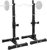 Adjustable Squat Rack Stand Barbell Bench Press Stands Rack Push Up 40'-66' Multi-Functional Sturdy Steel for Home Gym Max Load 550 lbs Portable Dumbbell Racks Stands, Black